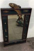 Antique Shadowbox w/ Mirror Fish Motif K