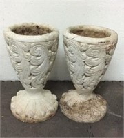 Matching Carved Stone Planters T8B