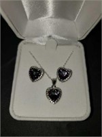 Mystic topaz diamond earring and necklace set