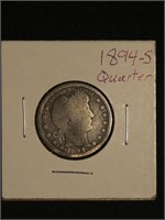1894-S Silver Barber Quarter - San Francisco Mint