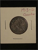 1913-D Silver Barber Quarter - Denver Mint