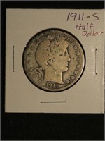 1911-S Silver Barber Half Dollar - San Francisco