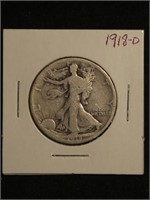 1918-D Silver Walking Liberty Half Dollar