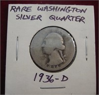 1936-D Silver Washington Quarter - Denver Mint