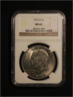 NGC MS63 Graded 1972-D Eisenhower Dollar