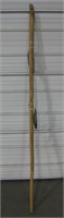 78" Hand Carved NA Eagle Motif Staff w/ Feathers