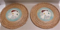 Pair Of 10" Mid-Century Modern Plaques