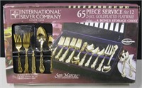 ISC 65 Pc. 24K Gold Plated Flatware w/ Chest
