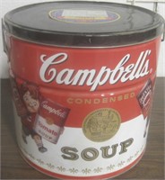 Lidded Metal Tin w/ Campbell's Soup Graphic