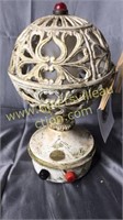 Vintage metal and iron service lamp 11in