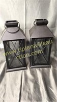 Pair of 12in metal lanterns