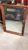 Scalloped Wood framed mirror 23.5x32h