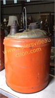 Vintage orange gas can 5gal