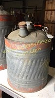 Vintage galvanized fuel can 2gal
