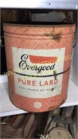 Vintage Memphis Evergood Lard can 50lbs no lid