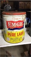 Vintage emge lard can 25lbs