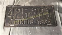 1934 Illinois license plate