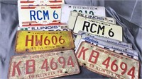 11 Illinois license plates 60s, 70s, 80s