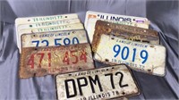 11 Illinois license plates 60s, 70s, 80s