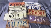 11 vintage Illinois license plates 60s, 70s