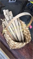 Spilt oak basket with axe handles