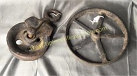Cast iron pulley and 8in wheel