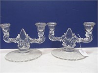 Etched double candleholders