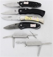 Lot of 6 Pocket Folding Knives Various sizes