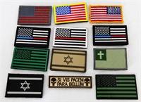 Lot of 12 Misc US Flag Tactical Patches