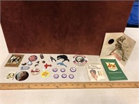 LOT OF BUTTONS, TOYS AND ADVERTISING