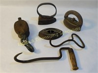 Vintage Hooks Pulley Sad Irons