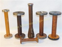 6 Vintage Wooden Spools