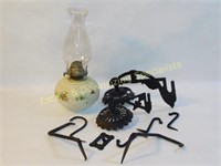 Vintage Oil Lamp Sconces Open-Hearth Pot Hooks