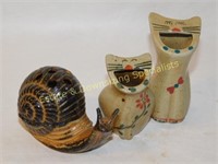 Lot of 3 Animal Theme Pottery Items