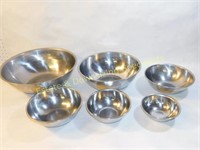 6 Steel Mixing Bowls