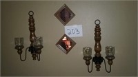 Wall Hanging Mirror, Sconces