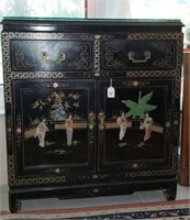 Asian Console Cabinet 2 Drawer, 2 Door