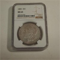 1885 Graded MS64 Morgan Dollar
