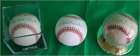 LOT OF 3 SIGNED HALL OF FAME BASEBALLS TO INCLUDE