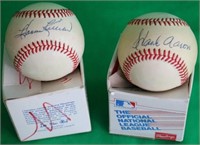LOT OF 2 HALL OF FAME SIGNED BASEBALLS TO INCLUDE
