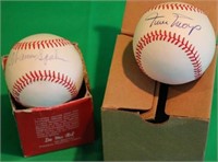 2 HALL OF FAME SIGNED RAWLINGS NATIONAL LEAGUE