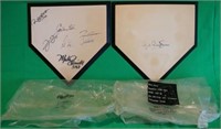 2 RAWLINGS AUTOGRAPHED HOME PLATES, SIGNATURES TO
