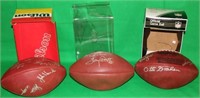 LOT OF 3 WILSON AUTOGRAPHED NFL FOOTBALLS TO