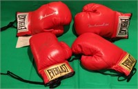 4 SIGNED EVERLAST BOXING GLOVES TO INCLUDE 2