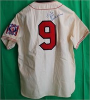 TED WILLIAMS SIGNED MITCHELL & NESS VINTAGE RED