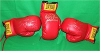 3 EVERLAST 16 0Z. BOXING GLOVES SIGNED AND