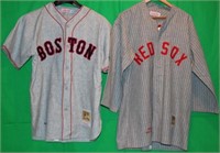 2 BOSTON RED SOX HALL OF FAME JERSEYS BY MITCHELL