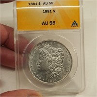 1881 Graded AU55 Morgan Dollar