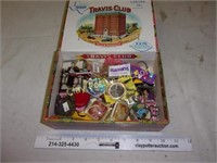 Cigar Box of Elvis Keychains & More