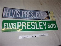 2 Metal Elvis Presley BLVD Signs